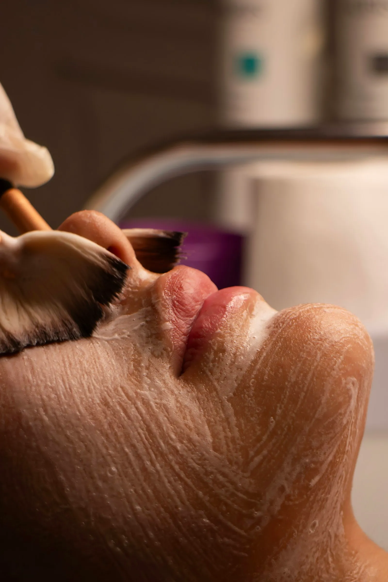 HydraFacial hydradermabrasion treatment in progress at Skincredible in Wichita, Kansas